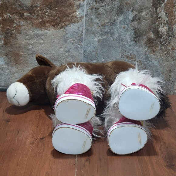 Build A Bear Brown Horse Pony Plush Pink Glittery Shoes Stuffed Animal - Picture 4 of 13
